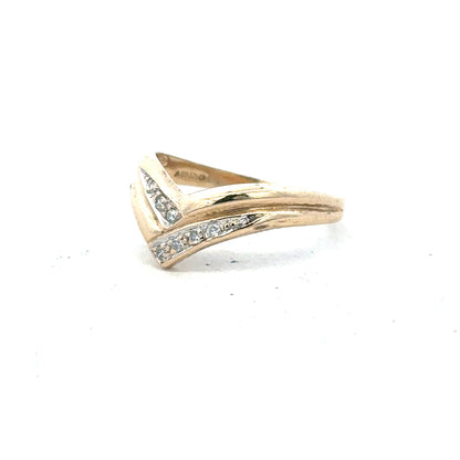 9ct yellow gold diamond ring, size L, featuring a sparkling diamond set in an elegant band.