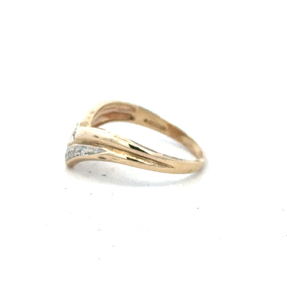 9ct yellow gold diamond ring size L with sparkling diamonds, unbranded jewelry piece showcasing elegant craftsmanship.