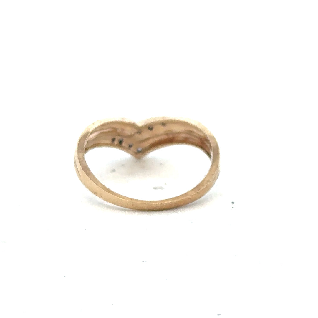 9ct yellow gold diamond ring in size L, featuring a sparkling diamond and classic design, unbranded jewelry.