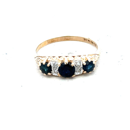 9ct yellow gold diamond ring in size M with a sparkling diamond setting, unbranded jewelry piece.
