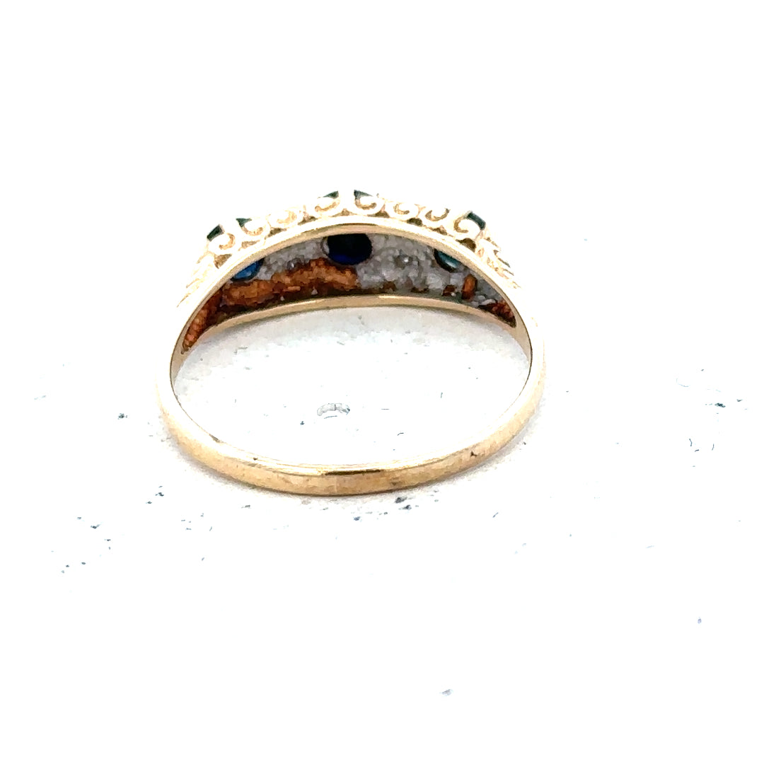 9ct yellow gold diamond ring in size M with a polished band and sparkling diamond accent.