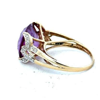 9ct yellow gold diamond ring in size M with sparkling diamonds, unbranded, elegant jewelry accessory.