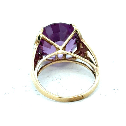 9ct yellow gold diamond ring in size M, featuring a sparkling diamond setting on a classic gold band.
