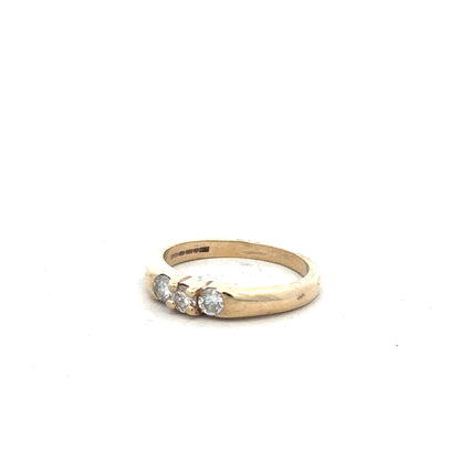 9ct yellow gold diamond ring in size M featuring a sparkling diamond, unbranded jewelry piece with elegant design.
