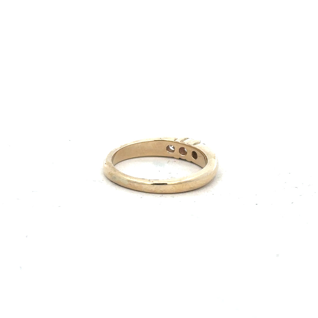 9ct yellow gold diamond ring in size M with sparkling diamonds, unbranded jewelry showcasing elegant craftsmanship.