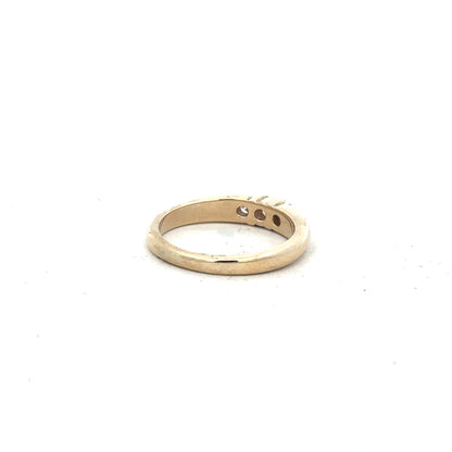 9ct yellow gold diamond ring in size M with sparkling diamonds, unbranded jewelry showcasing elegant craftsmanship.
