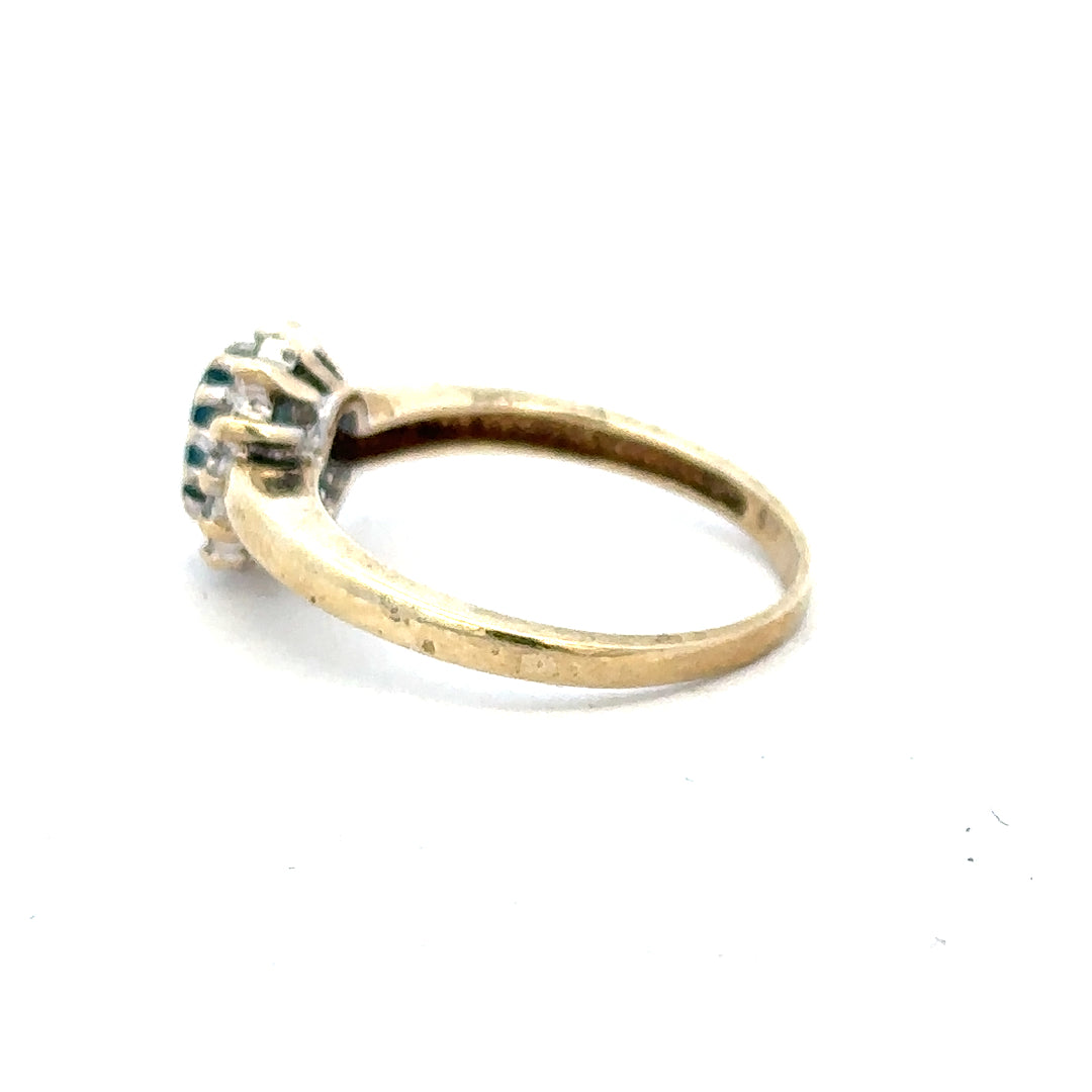 9ct yellow gold diamond ring in size M, featuring a sparkling diamond set in a classic band.