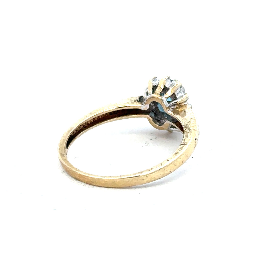 9ct yellow gold diamond ring in size M with sparkling diamonds, unbranded jewelry classic elegant design