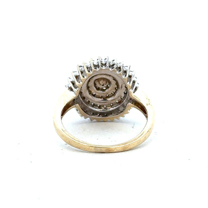 9ct yellow gold diamond ring in size M, unbranded, with sparkling diamonds set in a classic gold band.