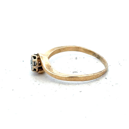 9ct yellow gold diamond ring in size M1/2 featuring a sparkling diamond set in a elegant band.