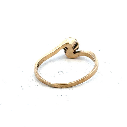 9ct yellow gold diamond ring in size M1/2, featuring a sparkling diamond set in a classic band, unbranded jewelry piece.