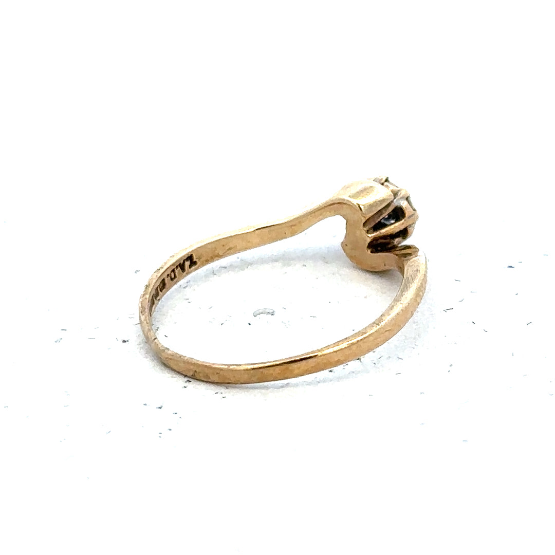 9ct yellow gold diamond ring in size M1/2, featuring a sparkling diamond set in an elegant gold band.
