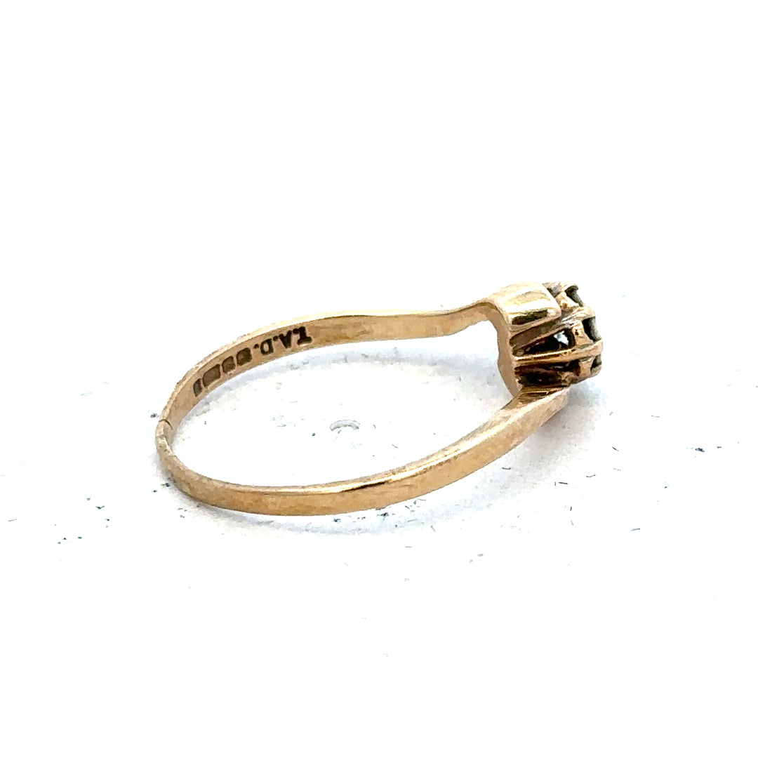 9ct yellow gold diamond ring in size M1/2, featuring a sparkling diamond on a classic band.