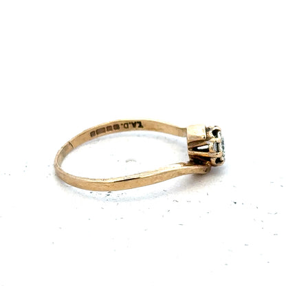 9ct yellow gold diamond ring in size M1/2 with sparkling diamonds, unbranded elegant jewelry accessory.