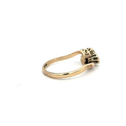 9ct yellow gold diamond ring size M1/2, unbranded, featuring a sparkling diamond set in a polished gold band.