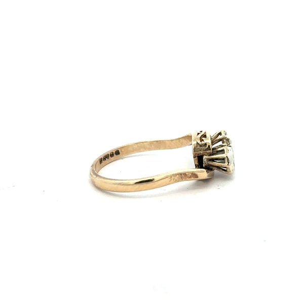 9ct yellow gold diamond ring in size M1/2 featuring a sparkling diamond, unbranded jewelry.