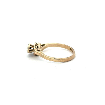 9ct yellow gold diamond ring in size M1/2, featuring a sparkling diamond set in a classic unbranded ring design.