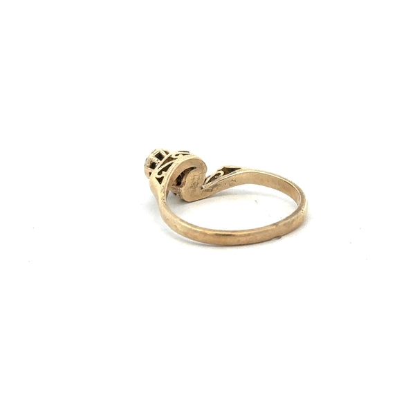 9ct yellow gold diamond ring in size M1/2, featuring a sparkling diamond, unbranded jewelry design.