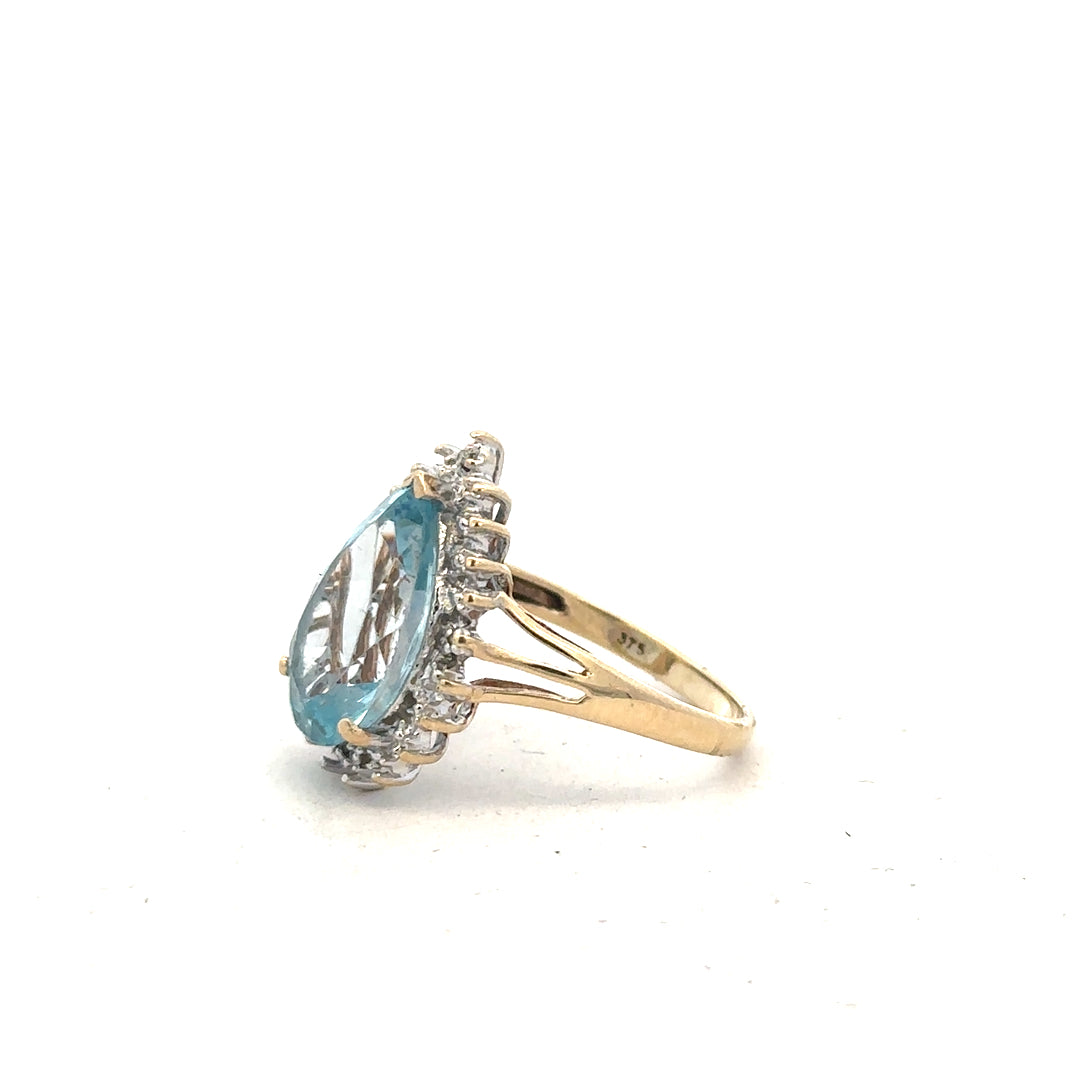 9ct yellow gold diamond ring size M1/2 with sparkling diamonds, unbranded jewelry, elegant and classic design.