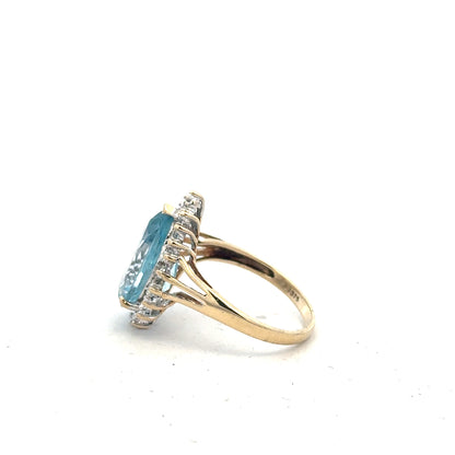 9ct yellow gold diamond ring size M1/2 with sparkling diamonds, featuring a classic design, unbranded jewelry.