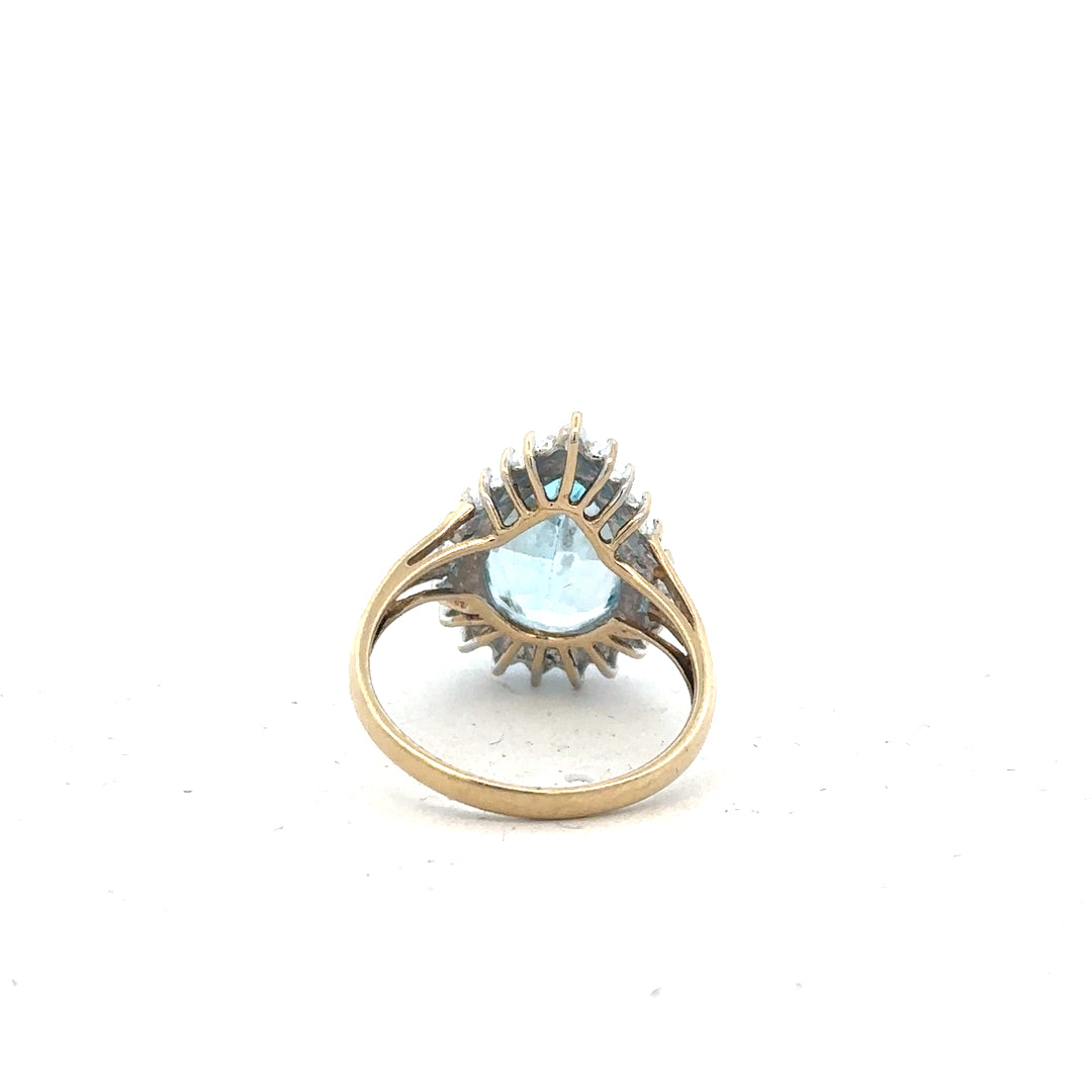 9ct yellow gold diamond ring in size M1/2, featuring sparkling diamonds and a classic design, unbranded jewelry.