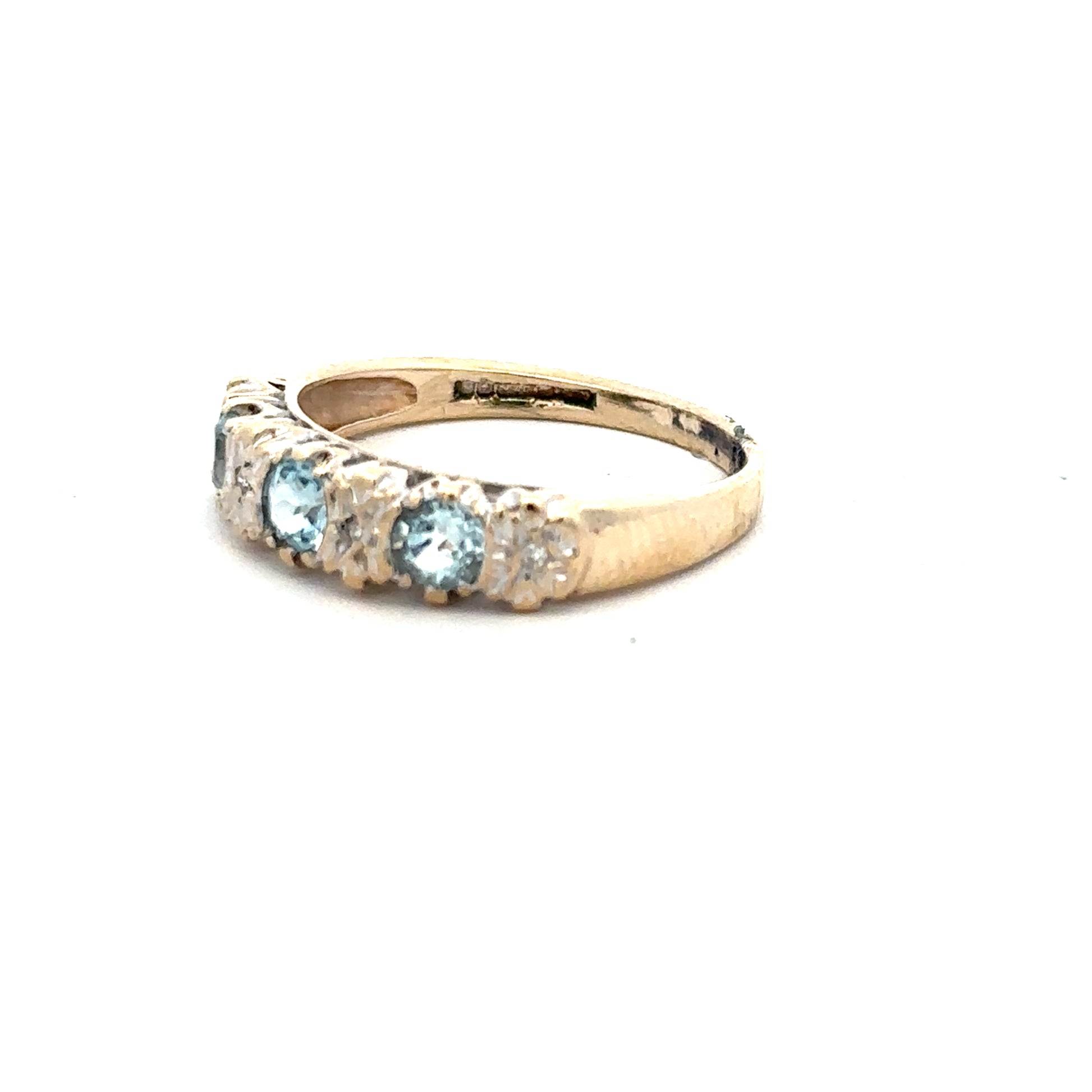 9ct yellow gold diamond ring size M1/2, featuring a classic design with sparkling diamonds, unbranded jewelry accessory.