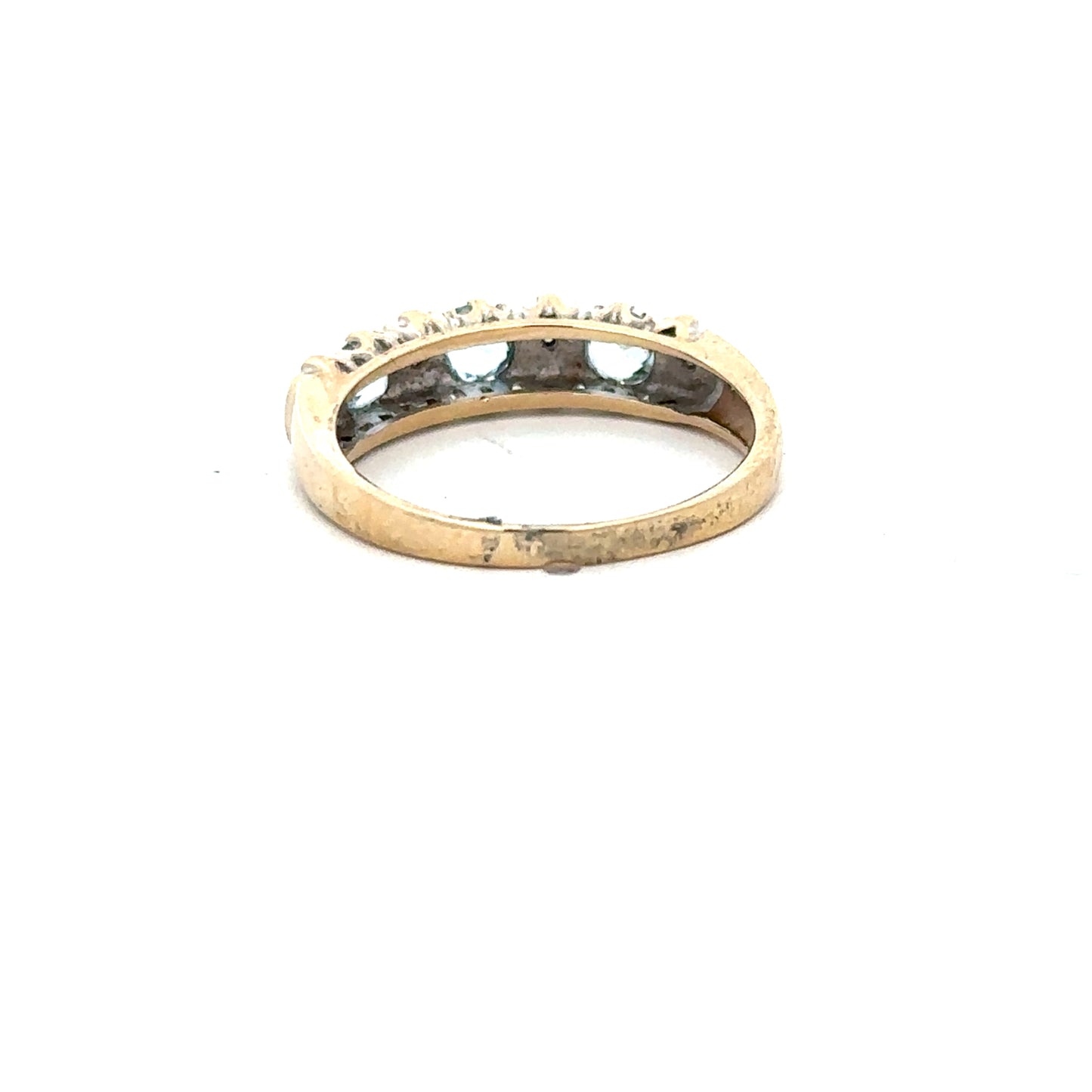9ct yellow gold diamond ring in size M1/2 with sparkling diamonds, unbranded jewelry displayed on a neutral background.