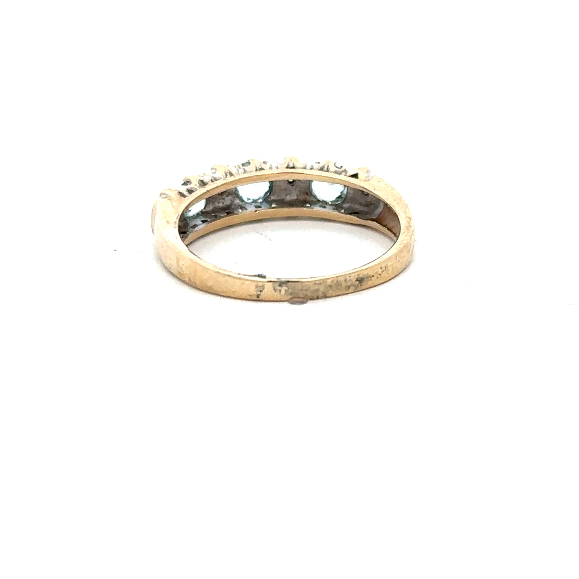 9ct yellow gold diamond ring in size M1/2 with sparkling diamonds, unbranded jewelry displayed on a neutral background.