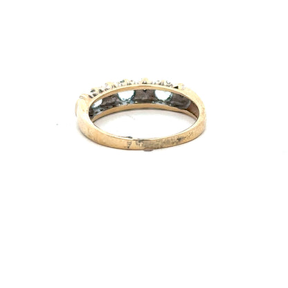 9ct yellow gold diamond ring in size M1/2 with sparkling diamonds, unbranded jewelry displayed on a neutral background.