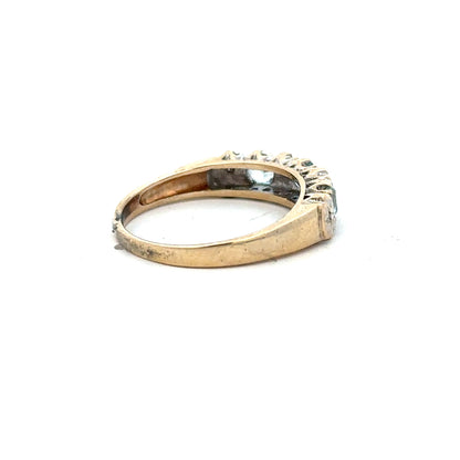 9ct yellow gold diamond ring in size M1/2, featuring sparkling diamonds, unbranded jewelry accessory with elegant design.