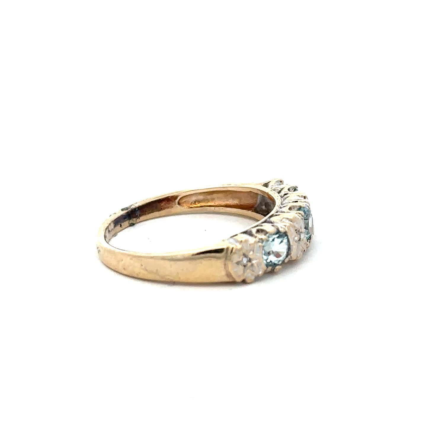 9ct yellow gold diamond ring size M1/2 with sparkling diamonds, showcasing a classic and elegant jewelry design.
