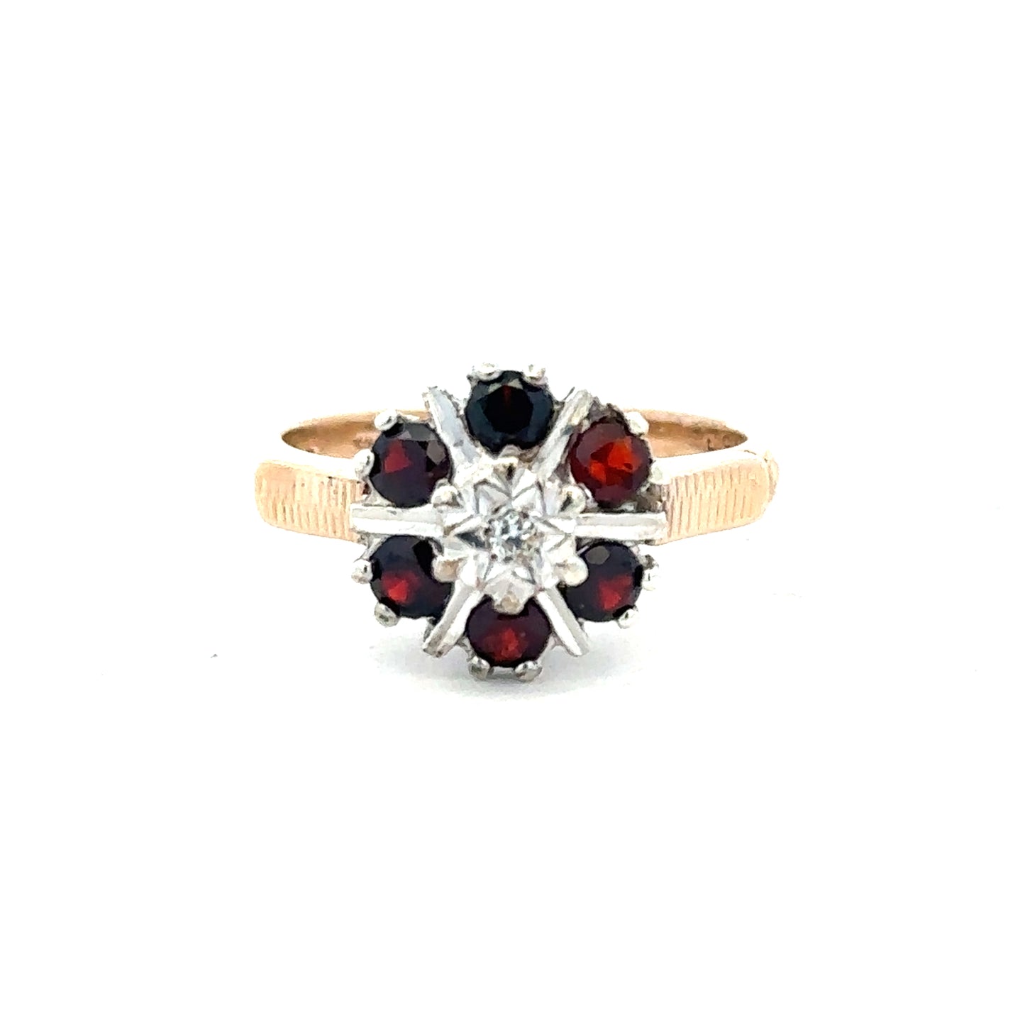 9ct yellow gold diamond ring size M1/2 with sparkling diamonds, unbranded, showcasing a elegant jewelry design.