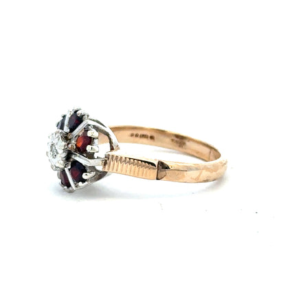 9ct yellow gold diamond ring in size M1/2 with a sparkling diamond setting, unbranded jewelry piece.