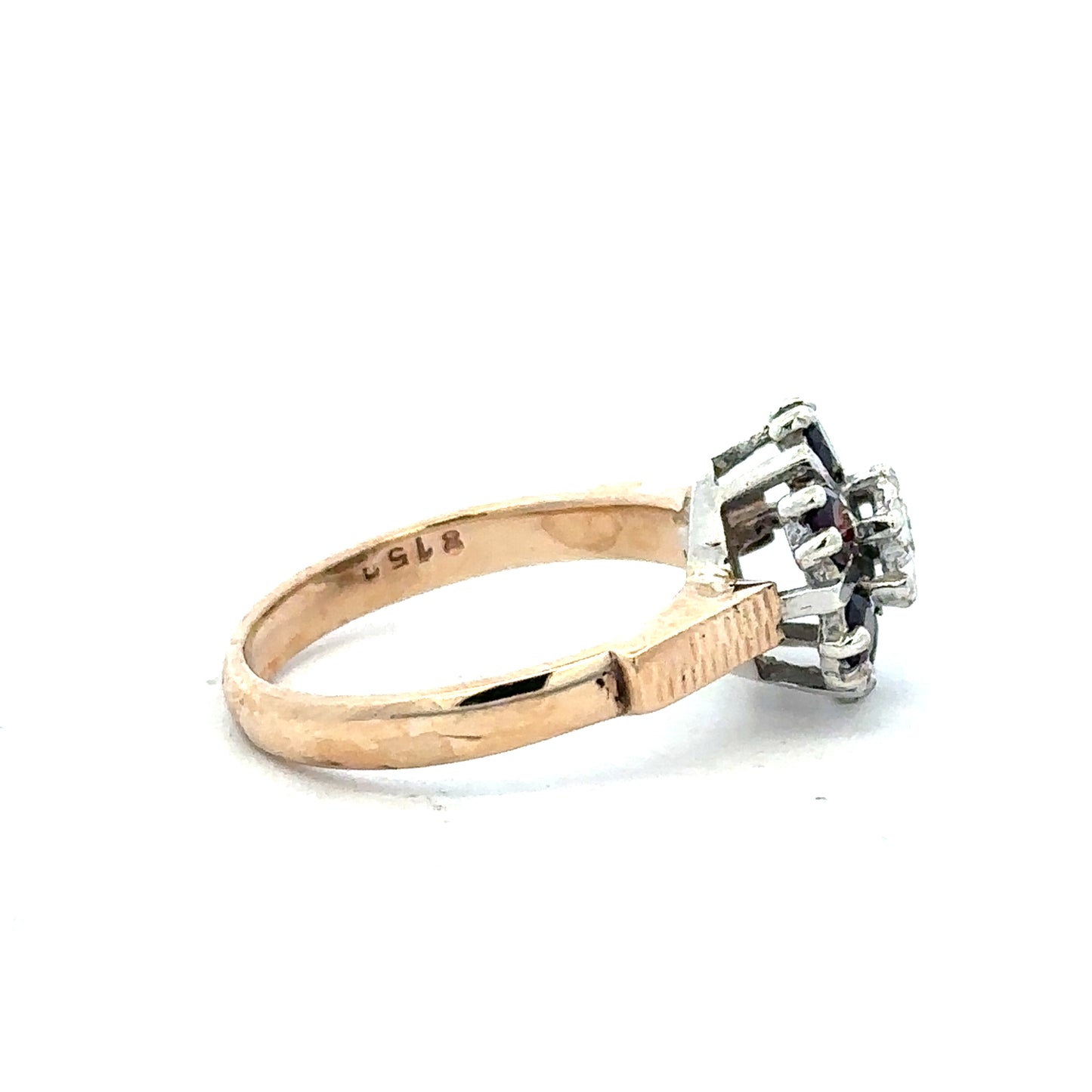 9ct yellow gold diamond ring size M1/2 with sparkling diamonds, elegant jewelry piece, unbranded, close-up view of the ring.