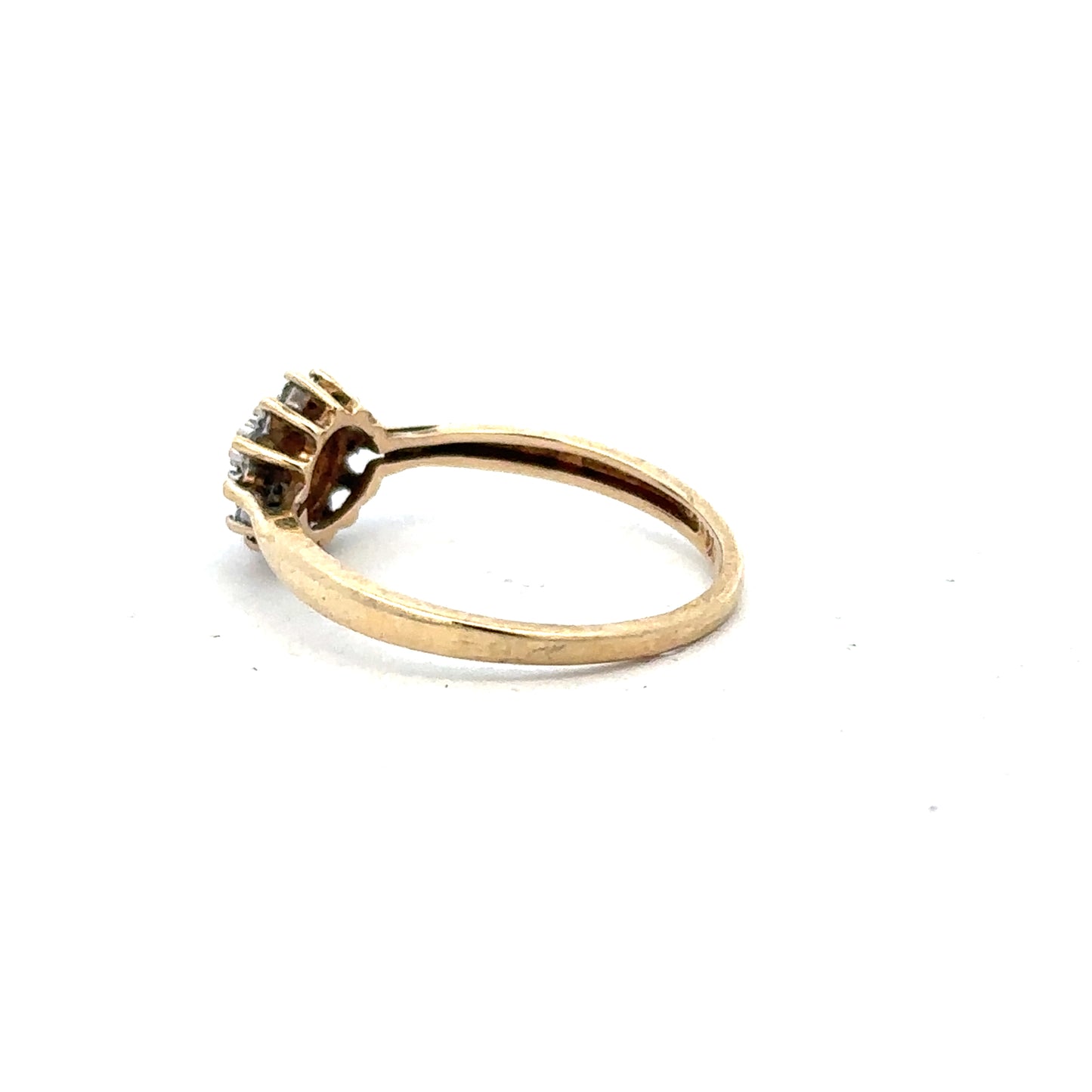 9ct yellow gold diamond ring in size M½, featuring a sparkling diamond setting, unbranded jewelry piece.