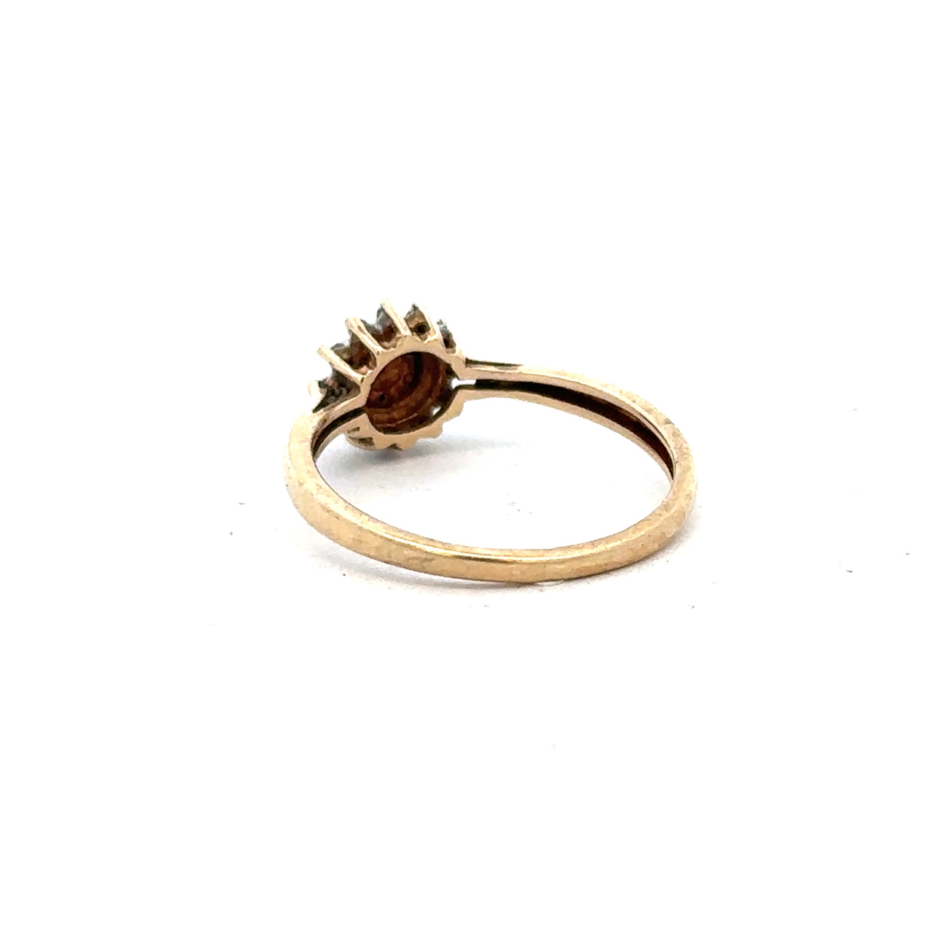 9ct yellow gold diamond ring size M1/2, unbranded, featuring a sparkling diamond setting on a polished gold band.