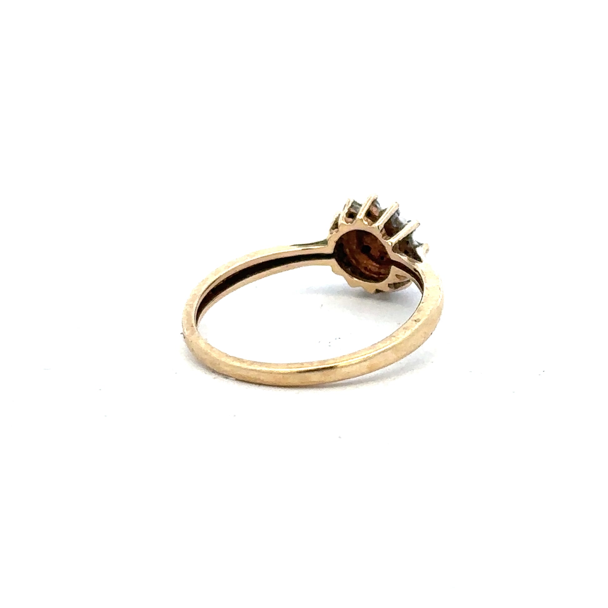 9ct yellow gold diamond ring size M1/2 with sparkling diamonds, unbranded jewelry, showcasing elegant design and craftsmanship.