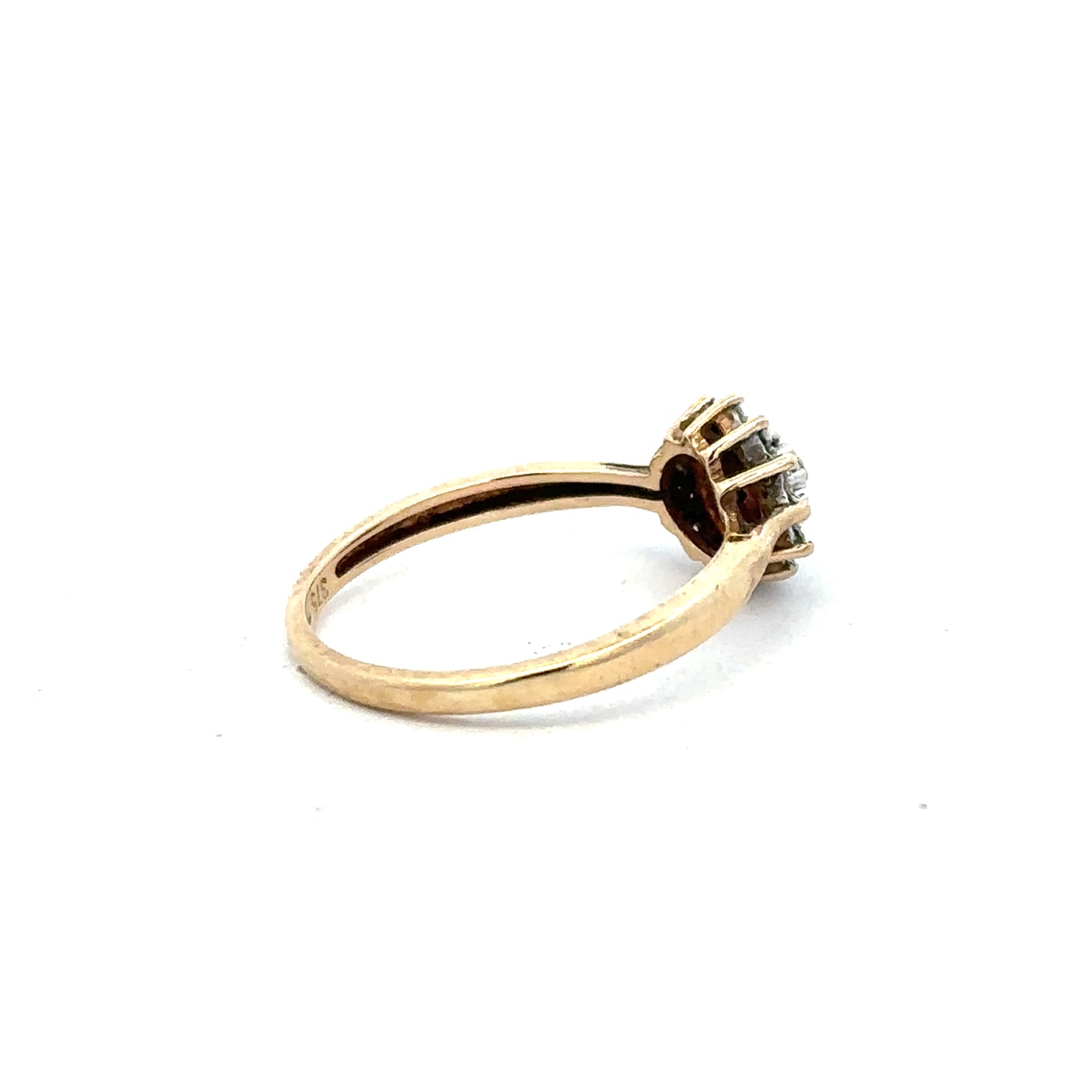 Yellow gold diamond ring in size M 1/2 featuring a sleek band and sparkling diamonds, unbranded jewelry piece.