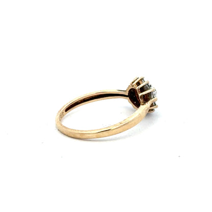 Yellow gold diamond ring in size M 1/2 featuring a sleek band and sparkling diamonds, unbranded jewelry piece.