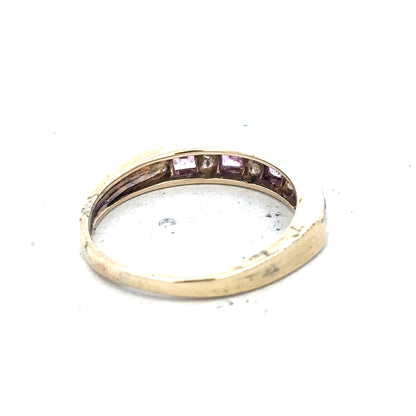 9ct yellow gold diamond ring in size N, featuring a sparkling diamond set in a simple, elegant band.