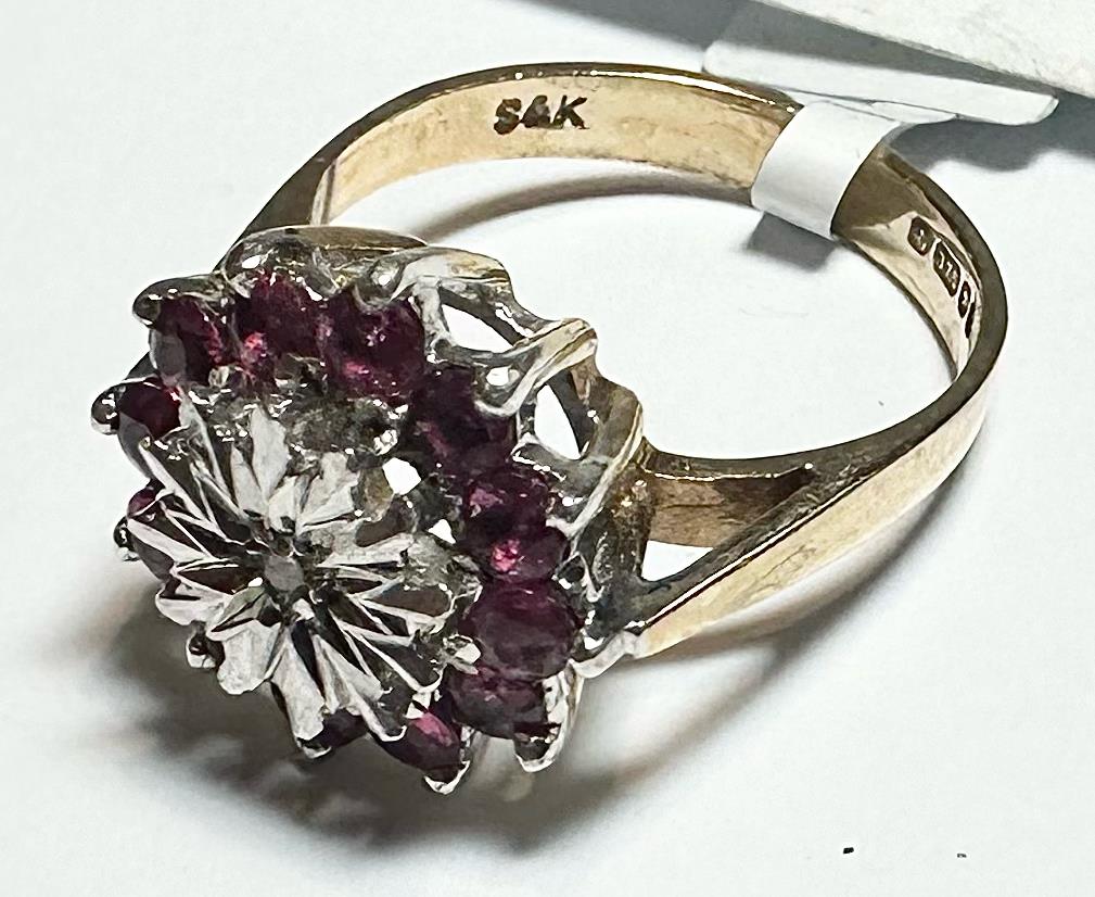 9ct yellow gold diamond ring, size N, featuring a sparkling diamond setting, unbranded jewelry accessory.