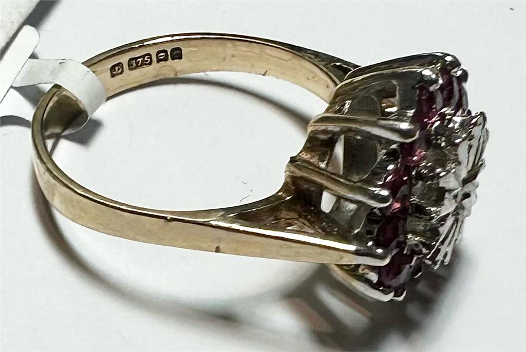 9ct yellow gold diamond ring in size N, featuring a sparkling diamond setting and a classic band design.