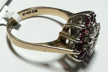 9ct yellow gold diamond ring in size N, featuring a sparkling diamond setting and a classic band design.