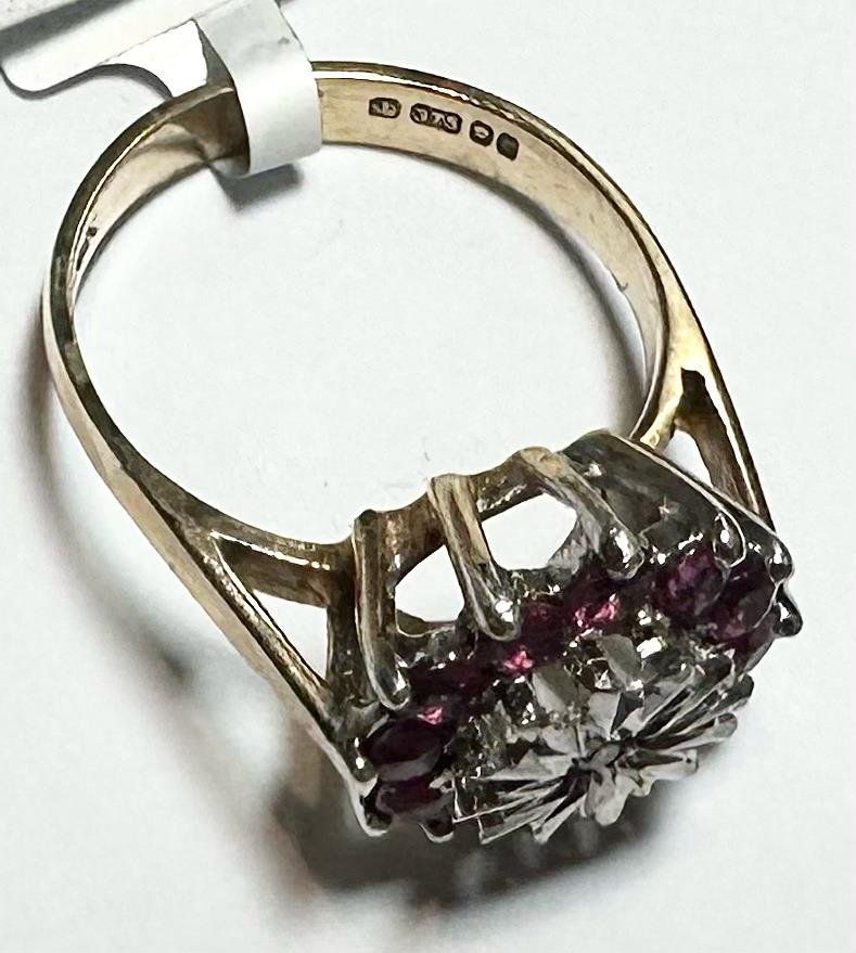 9ct yellow gold diamond ring in size N with a sparkling diamond, unbranded jewelry showcasing elegant craftsmanship.