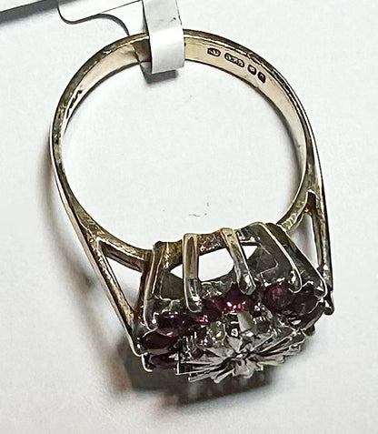 9ct yellow gold diamond ring in size N with a sparkling diamond setting, unbranded jewelry piece.