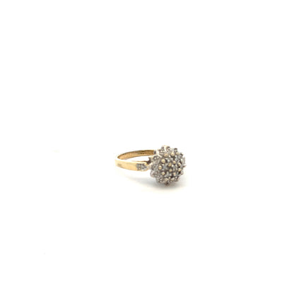 9ct yellow gold diamond ring in size N, showcasing a sparkling diamond set in a classic gold band.