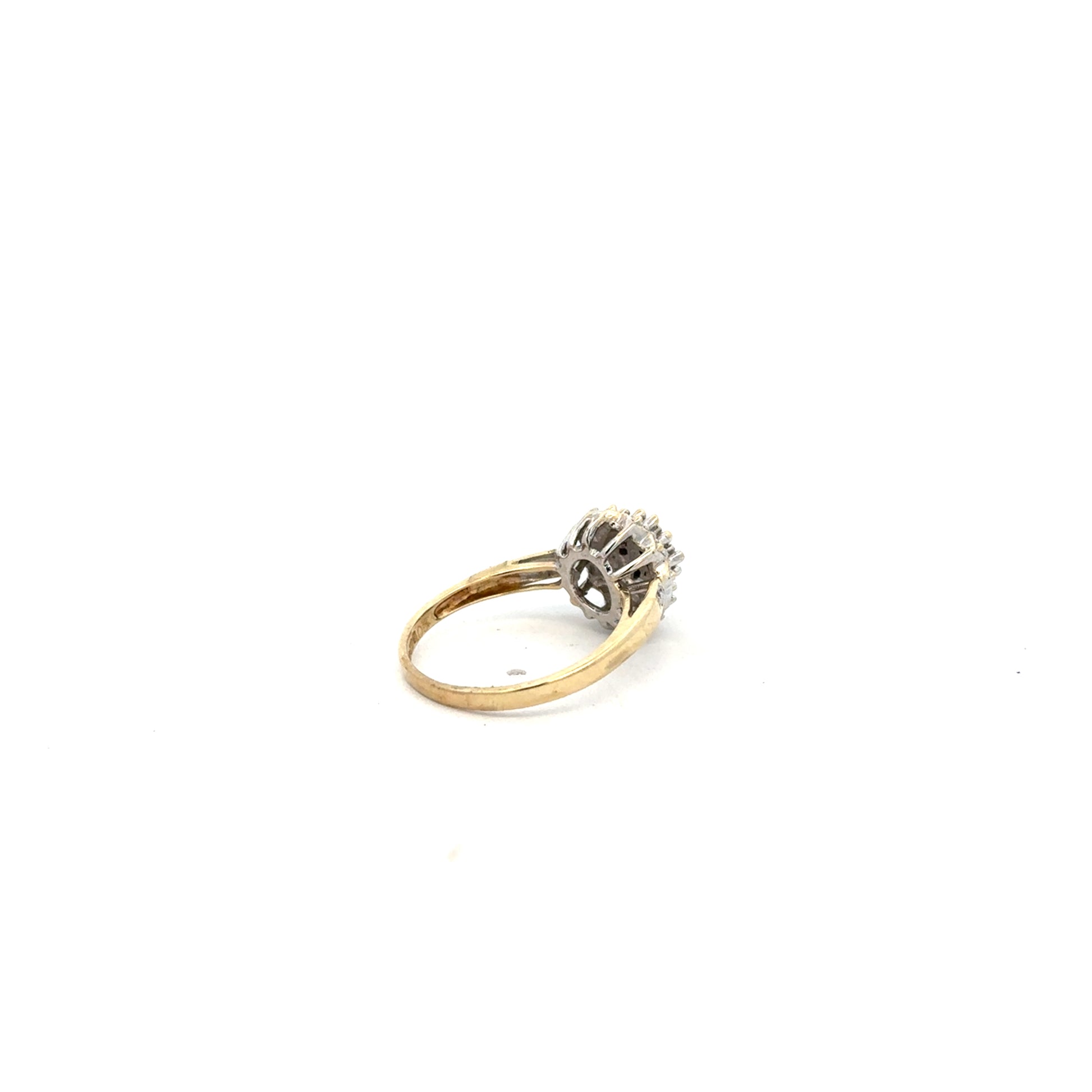 9ct yellow gold diamond ring in size N, featuring a sparkling diamond setting and elegant design.