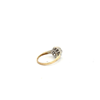 9ct yellow gold diamond ring in size N, featuring a sparkling diamond setting and elegant design.