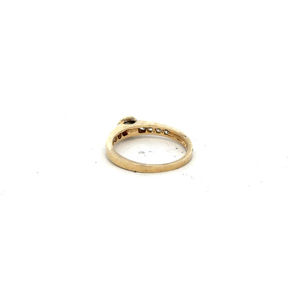 9ct yellow gold diamond ring size N with a sparkling diamond, crafted in elegant unbranded jewelry style.