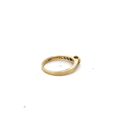 9ct yellow gold diamond ring size N, unbranded, showcasing a sparkling diamond set in a classic gold band.